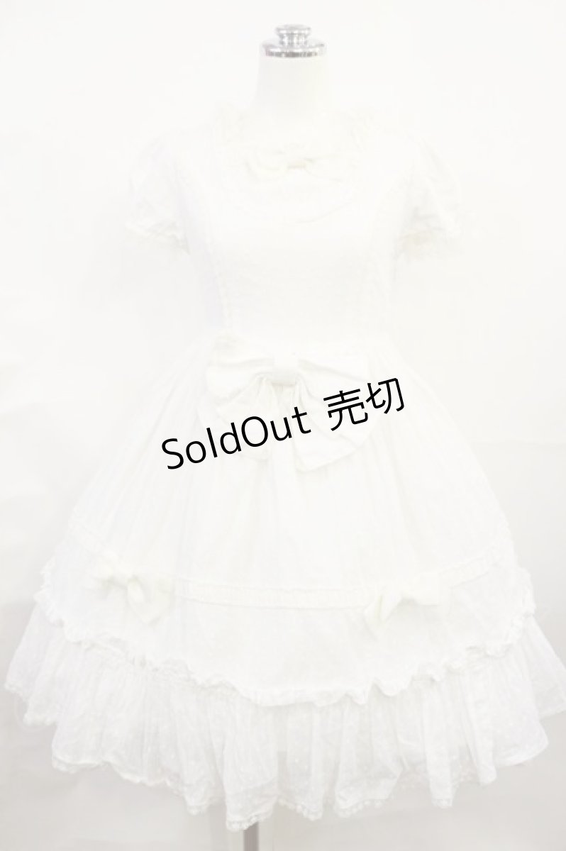 画像1: BABY,THE STARS SHINE BRIGHT / SNOW DOTミニ袖ワンピース Free 白 H-26-06-27-003-BA-OP-NS-ZH (1)