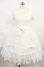 画像1: BABY,THE STARS SHINE BRIGHT / SNOW DOTミニ袖ワンピース Free 白 H-26-06-27-003-BA-OP-NS-ZH (1)