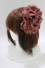 画像1: Emily Temple cute / BIG Roseヘアコサージュ  ブラウン H-26-06-27-1055-ET-AC-AK-ZH (1)