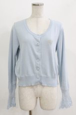 画像1: Emily Temple cute / ロゴ刺繍ニットカーディガン M サックス H-26-06-27-1010-ET-TO-AK-ZH (1)