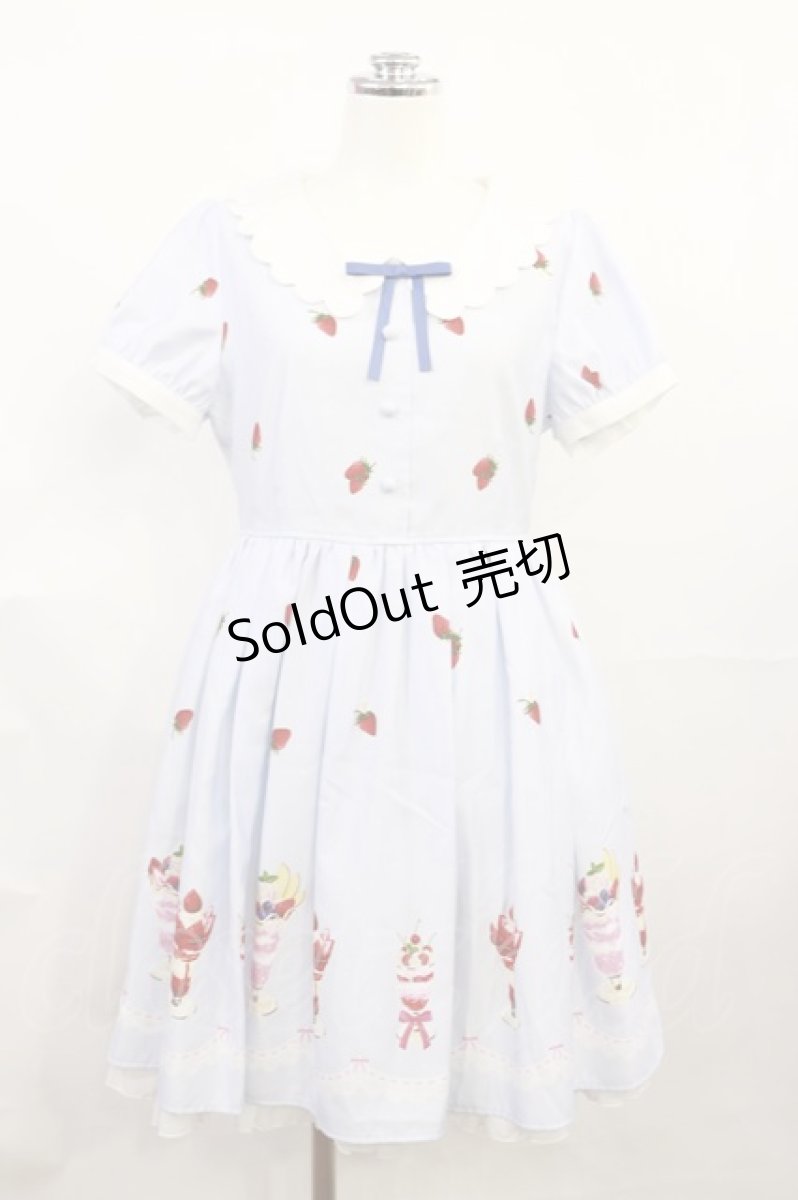 画像1: Ank Rouge / SweetParfait スカラップワンピース M サックス H-26-06-27-010-CA-OP-NS-ZH (1)