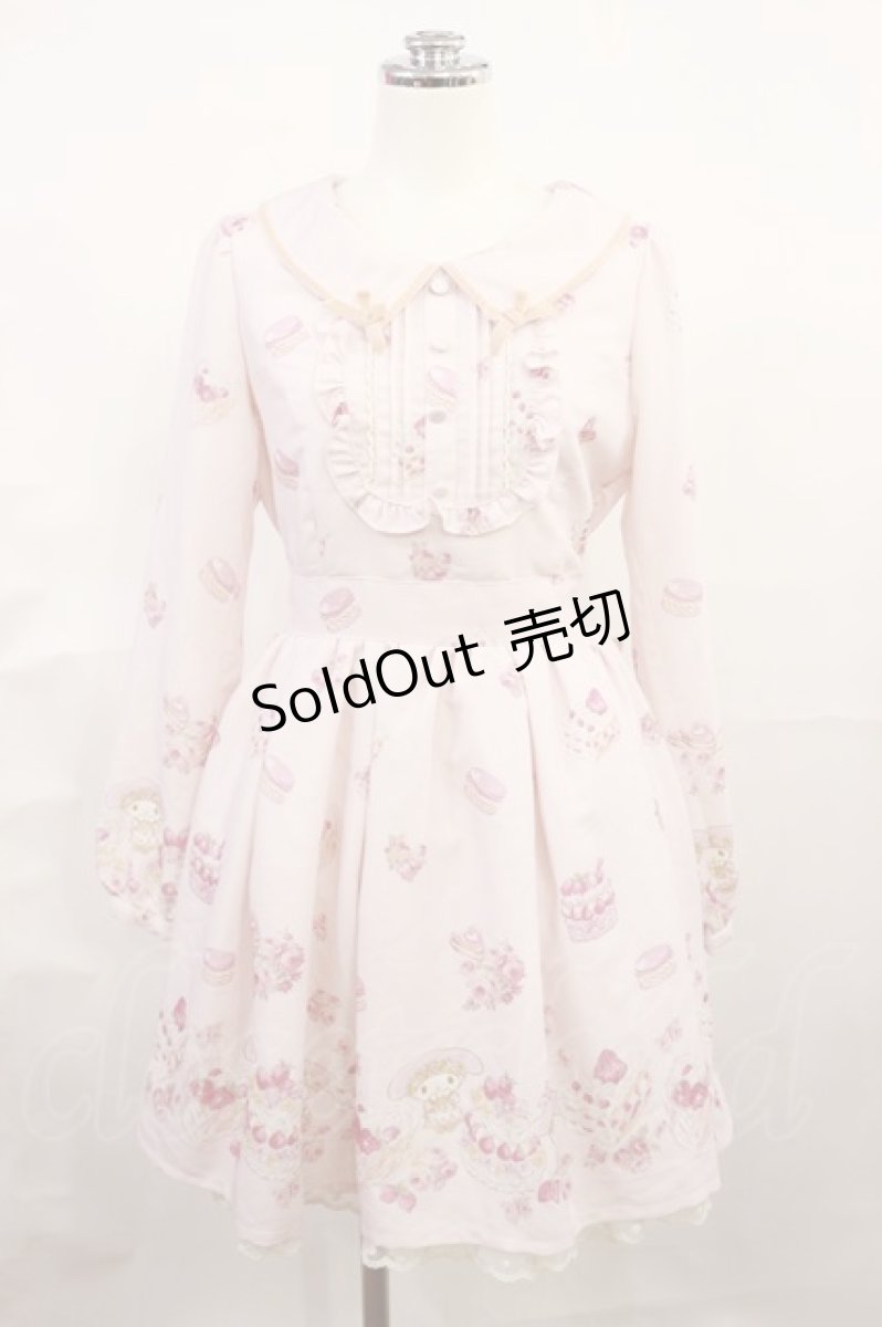 画像1: LIZ LISA / My Melodyコラボ第10弾/スウィートケーキ柄ワンピース Free ピンク H-26-06-27-011-LO-OP-NS-ZH (1)