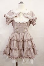 画像1: LIZ LISA / チェックリボンケープワンピース Free ピンク H-26-06-27-015-LO-OP-NS-ZH (1)