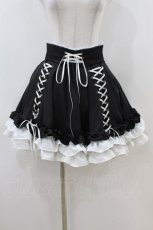 画像1: ATELIER PIERROT / Adenophora Lace-Up Skirt  黒×白 H-26-06-28-032-EL-SK-AK-ZH (1)