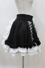 画像3: ATELIER PIERROT / Adenophora Lace-Up Skirt  黒×白 H-26-06-28-032-EL-SK-AK-ZH (3)