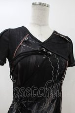 画像3: Ozz Croce / メッシュプリント半袖トップス  黒 H-26-06-28-054-OO-TO-AK-ZH (3)