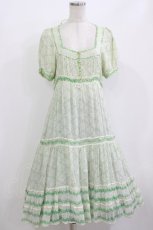 画像1: Cherir la femme / ドットワンピース M 白/グリーン H-26-06-28-1003-LO-OP-NS-ZH (1)