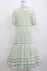 画像3: Cherir la femme / ドットワンピース M 白/グリーン H-26-06-28-1003-LO-OP-NS-ZH (3)