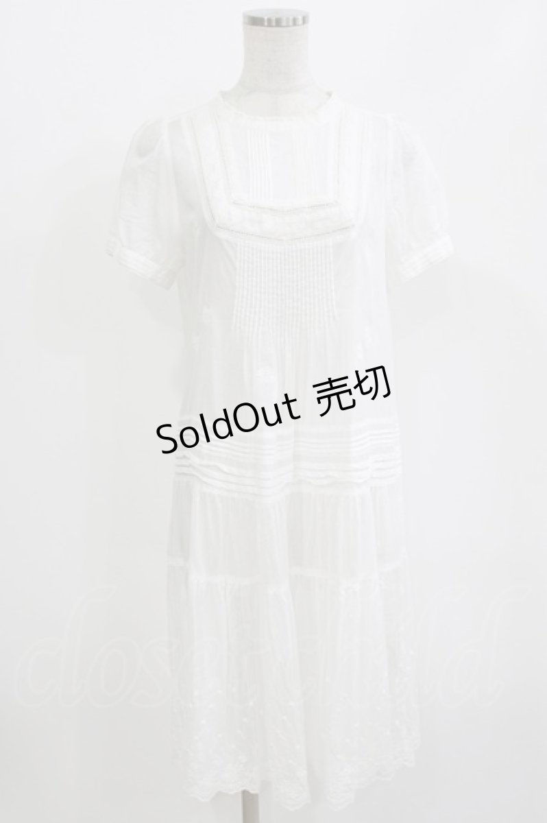 画像1: Cherir la femme / 刺繍ワンピース M 白 H-26-06-28-1034-LO-OP-NS-ZH (1)