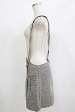 画像2: Cherir la femme / ストライプデニムサスペンダースカート S オフ/ブラック H-26-06-28-1036-LO-SK-NS-ZH (2)