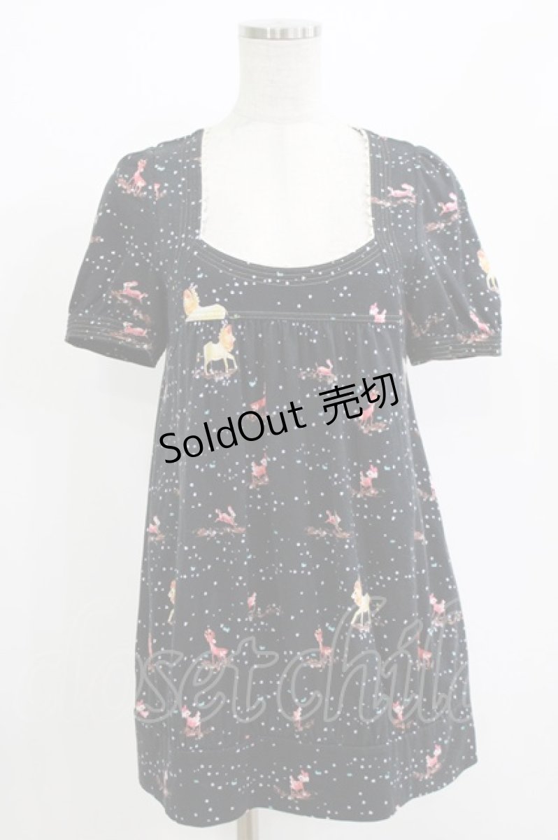 画像1: Cherir la femme / オリプリトップス M ブラック H-26-06-28-1038-LO-TO-NS-ZH (1)