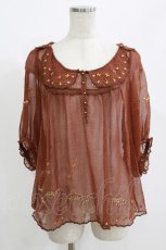 画像1: Cherir la femme / シフォンブラウス M ブラウン H-26-06-28-1049-LO-BL-NS-ZH (1)