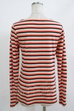 画像2: Cherir la femme / ボーダートップス M オレンジ/ブラック H-26-06-28-1052-LO-TS-NS-ZH (2)