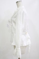 画像2: metamorphose / スタンドカラーピンタックフリルブラウス サイズ1 白 H-26-06-28-1062-ME-BL-NS-ZH (2)