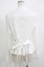画像3: metamorphose / スタンドカラーピンタックフリルブラウス サイズ1 白 H-26-06-28-1062-ME-BL-NS-ZH (3)
