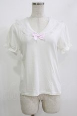 画像1: Nile Perch / オーガンジーセーラーカットソー Free 白 H-26-06-28-1069-LO-TO-NS-ZH (1)