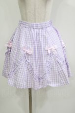 画像1: Nile Perch / ギンガムチェックリボンスカート Free ラベンダー H-26-06-28-1009-LO-SK-NS-ZH (1)