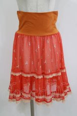画像1: Cherir la femme / オリプリシフォンスカート M オレンジ H-26-06-28-1018-LO-SK-NS-ZH (1)