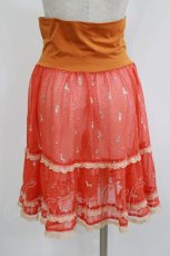 画像3: Cherir la femme / オリプリシフォンスカート M オレンジ H-26-06-28-1018-LO-SK-NS-ZH (3)