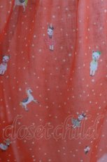 画像4: Cherir la femme / オリプリシフォンスカート M オレンジ H-26-06-28-1018-LO-SK-NS-ZH (4)