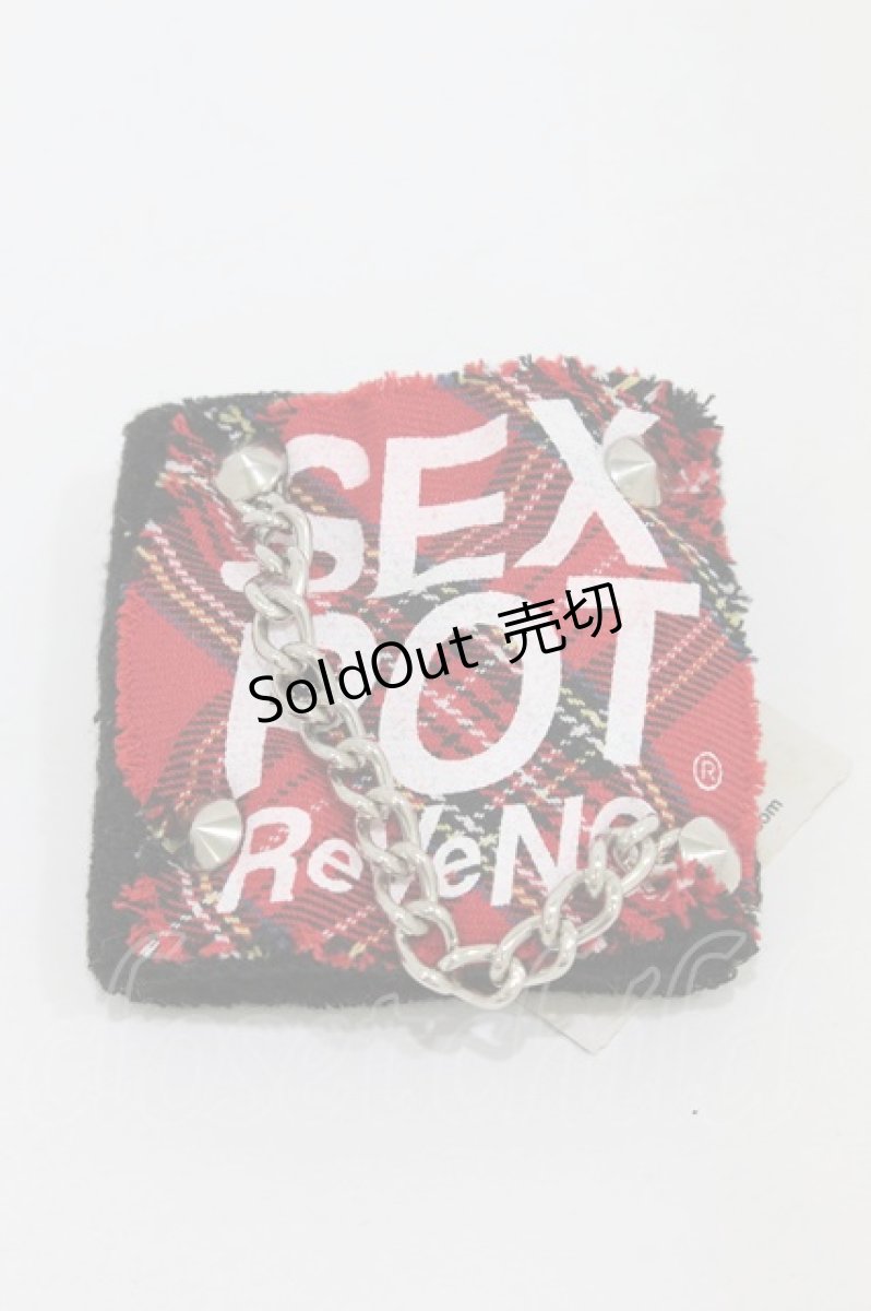 画像1: SEX POT ReVeNGe / リストバンド  黒×赤 H-26-06-28-008-SP-ZA-AK-ZH (1)