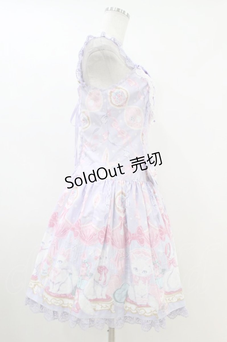 画像3: Angelic Pretty / Dolly Catローウエストジャンパースカート Free ラベンダー H-26-06-28-2033-AP-OP-NS-ZH (3)
