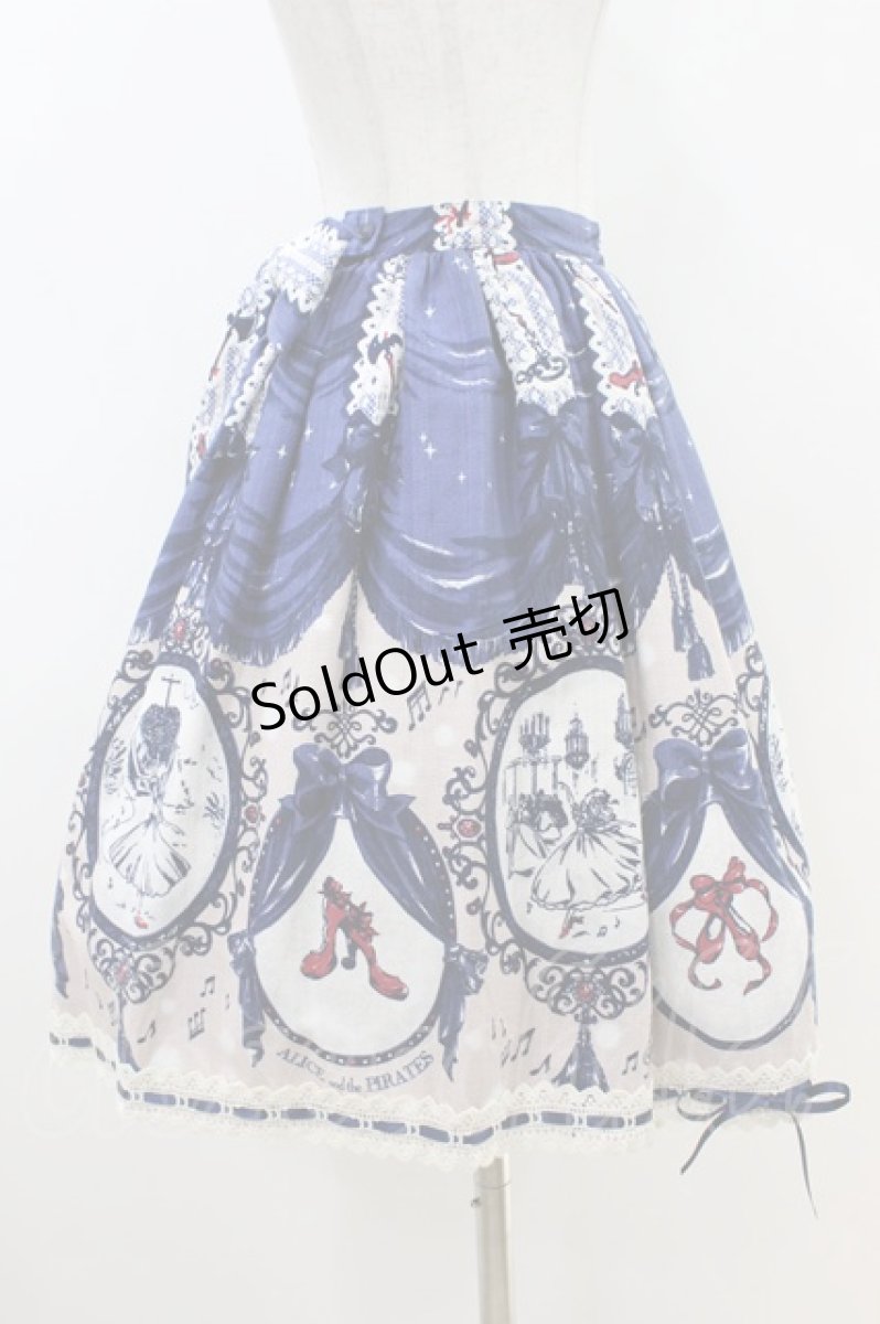 画像3: ALICE and the PIRATES / Charme de Rouge〜私だけの赤い靴〜柄スカート Free ネイビー H-26-06-28-2036-PA-SK-NS-ZH (3)