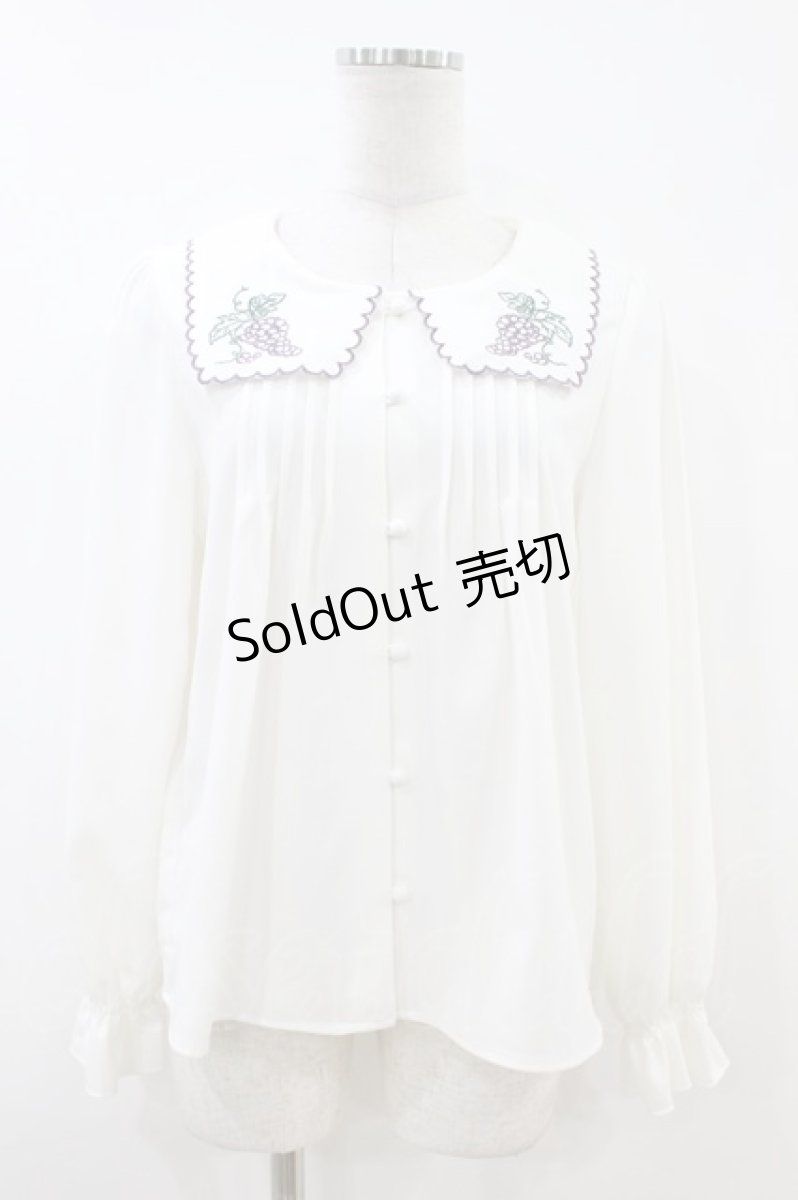 画像1: Fi.n.t / ブドウ刺繍衿ブラウス Free OFFWHITE H-26-06-28-2045-CA-BL-NS-ZH (1)