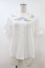 画像1: Fi.n.t / フルーツ刺繍襟ブラウス Free 白 H-26-06-28-2048-CA-BL-NS-ZH (1)