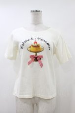 画像1: axes femme / レトロスイーツプリントTシャツ F イエロー H-26-06-28-2050-AX-TO-YZ-ZH (1)