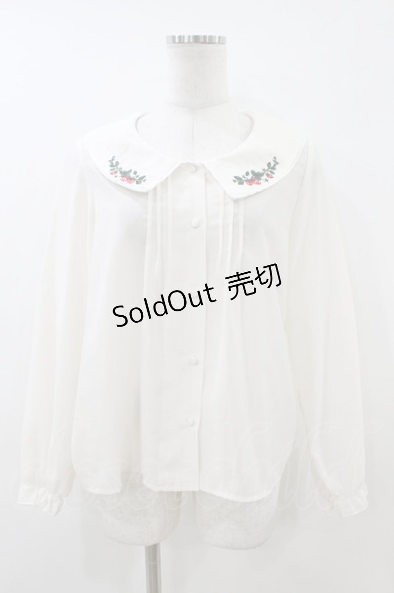画像1: Fi.n.t / 野イチゴ刺繍衿ブラウス Free IVORY H-26-06-28-2051-CA-BL-NS-ZH (1)