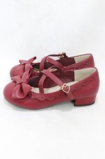 画像2: axes femme kawaii / クロスベルトリボンパンプス S(22.5cm) ワイン H-26-06-28-2002-AX-SH-YZ-ZH (2)
