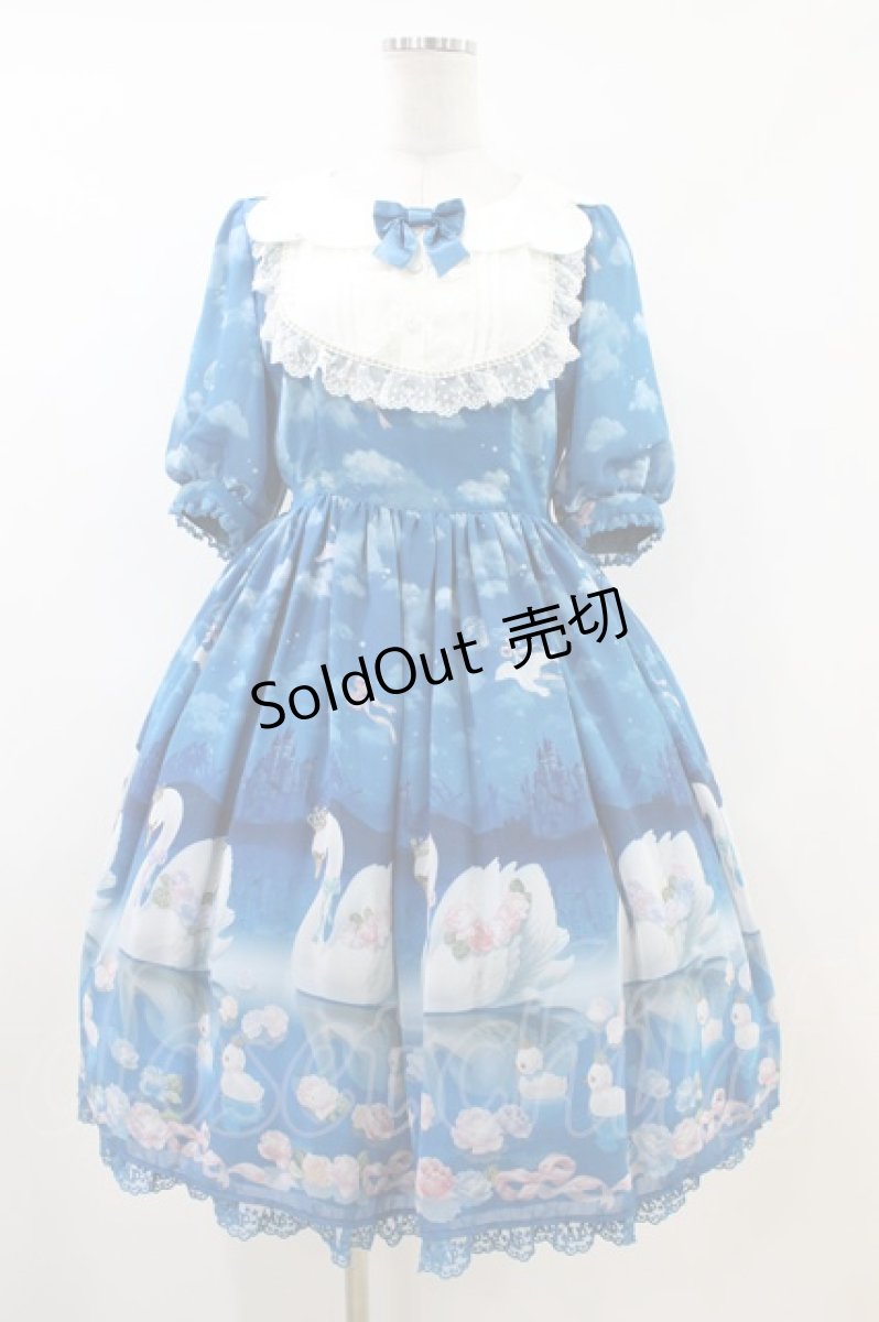 画像1: Angelic Pretty / Milky Swan襟付ワンピース Free ブルー H-26-06-28-2027-AP-OP-NS-ZH (1)