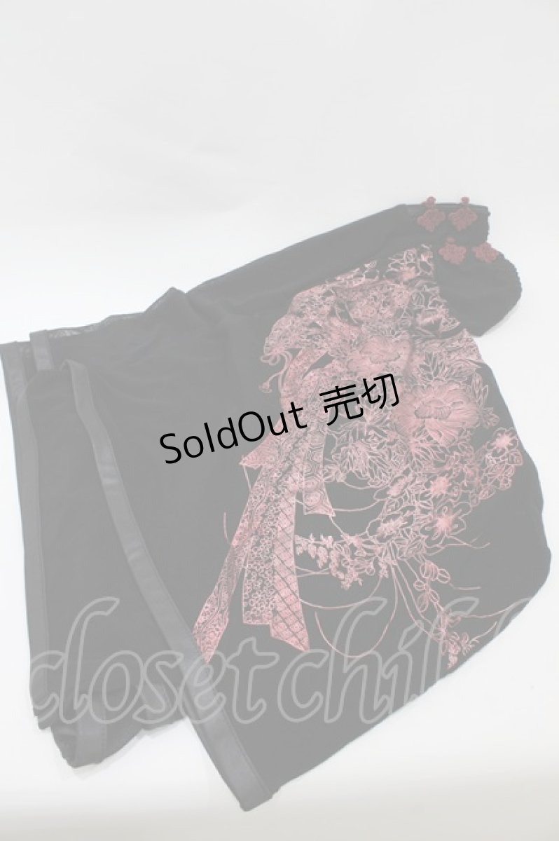 画像4: Ozz oneste / アームカバー付きチャイナトップス  黒×赤 H-26-06-28-016-OO-TO-AK-ZH (4)