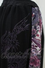 画像3: Qutie Frash / 和柄ワイドパンツ  黒×紫 H-26-06-28-019-QU-PA-AK-ZH (3)