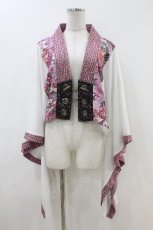 画像1: Qutie Frash / 5分丈着物ボレロ  ピンク H-26-06-28-024-QU-TO-AK-ZH (1)