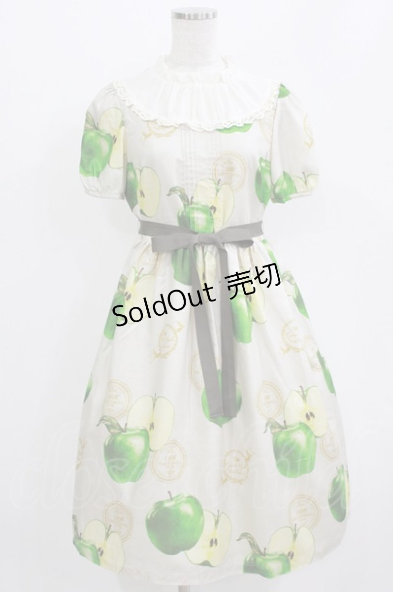 画像1: Emily Temple cute / Apple Stampワンピース  グリーンアップル H-26-06-29-1005-ET-OP-AK-ZH (1)