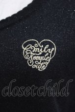 画像3: Emily Temple cute / ハートロゴ刺繍ラメニットカーディガン M ブラック H-26-06-29-1052-ET-TO-AK-ZH (3)