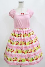 画像1: Shirley Temple / フルーツパーラーワンピース 160 ピンク H-26-06-29-1008-ET-OP-AK-ZH (1)
