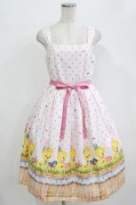 画像1: Emily Temple cute / Revivalノースリーブワンピース M Piyo Piyo Basket H-26-06-29-1010-ET-OP-AK-ZH (1)