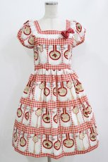 画像1: Emily Temple cute / JAMギンガムパフワンピース  レッド H-26-06-29-1012-ET-OP-AK-ZH (1)