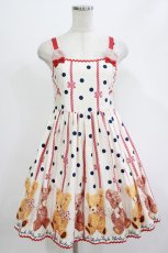 画像1: Shirley Temple / くまジャンパースカート 150 オフ H-26-06-29-1023-ET-OP-AK-ZH (1)