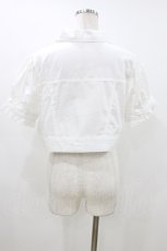 画像2: Lulu Amour / しぃぺろ/半袖ブルゾン M 白 H-26-06-29-2036-0-JA-NS-ZH (2)