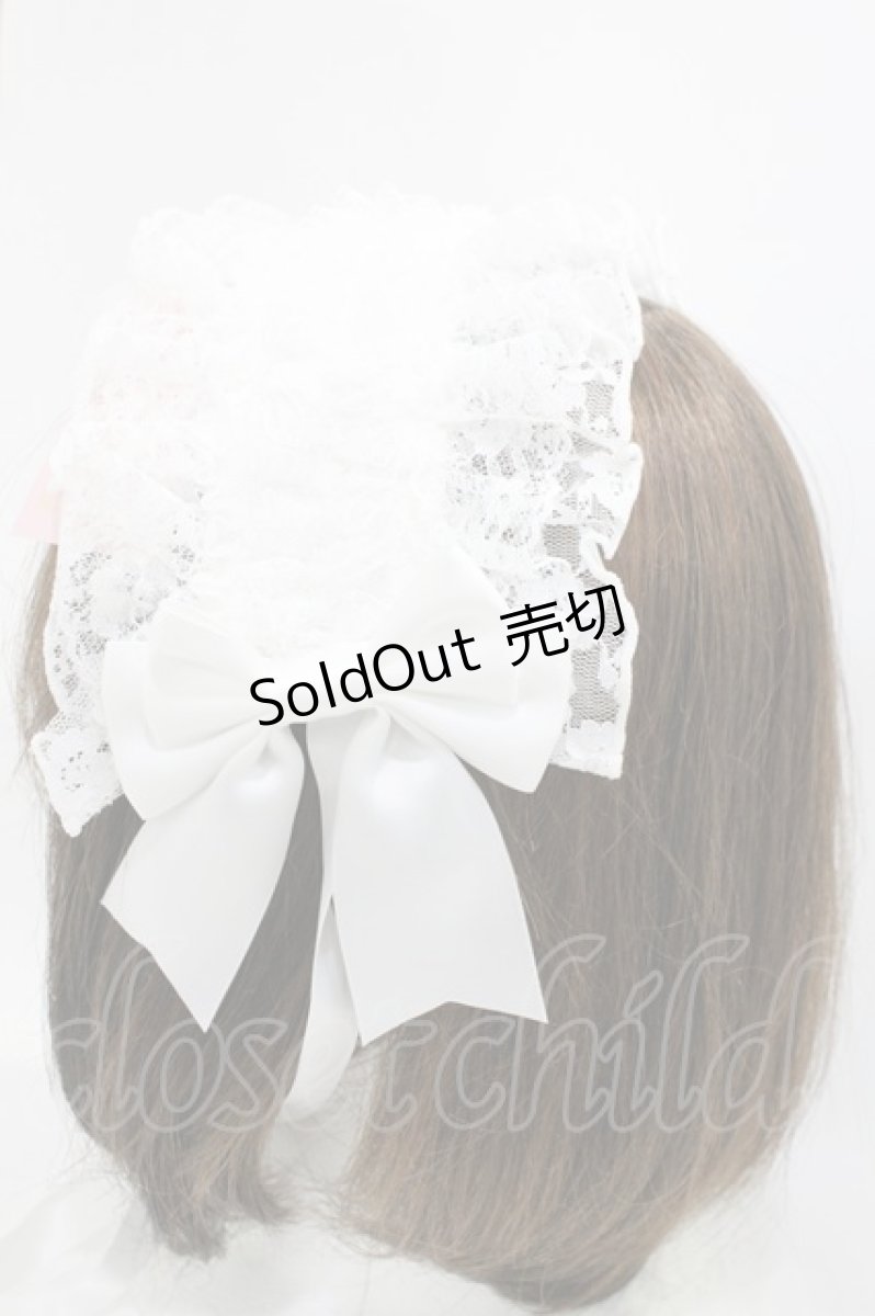 画像2: metamorphose / 総レースフリルヘッドドレス  オフ白 H-26-06-29-2044-ME-AC-NS-ZH (2)