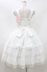 画像3: metamorphose / 【プラスサイズ】総レースシャーリングフリルジャンパースカート プラスサイズ オフ白 H-26-06-29-2003-ME-OP-NS-ZH (3)