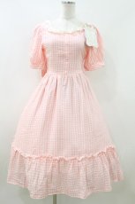 画像1: ERIKA Collaboration / ギンガムチェックワンピース S ピンク H-26-06-29-2008-0-OP-NS-ZH (1)