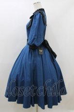 画像2: Innocent World / Classy Ribbonワンピース L ブルー×クロ H-26-06-29-2013-IW-OP-NS-ZH (2)