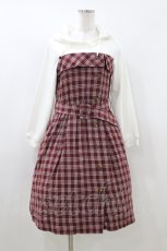画像1: axes femme / フード付ドッキングワンピース M オフ/ワイン H-26-06-29-2023-AX-OP-NS-ZH (1)