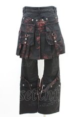 画像2: h.ANARCHY / ベルト付きラップパンツ  黒×赤 H-26-06-29-013-HN-PA-AK-ZH (2)