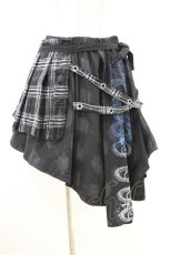 画像1: h.ANARCHY / レイヤードプリントスカート  黒 H-26-06-29-021-HN-SK-AK-ZH (1)